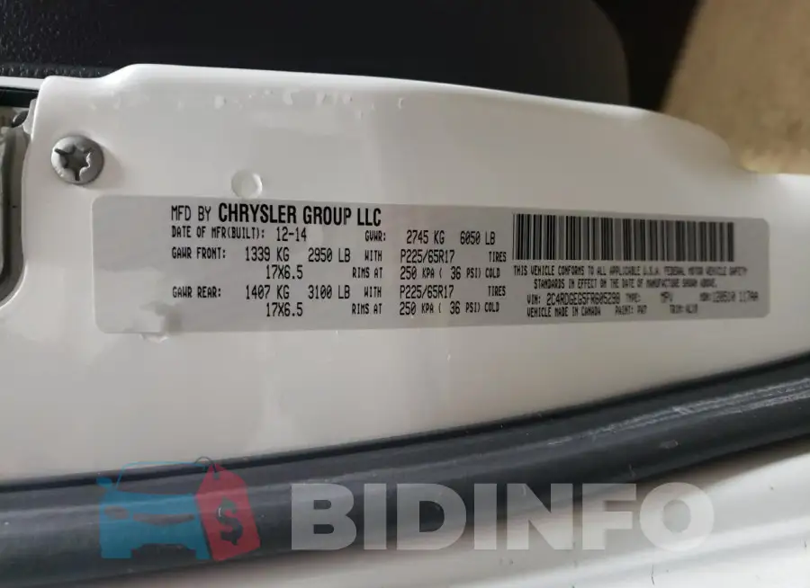 2C4RDGEG5FR605298 Photo# 14