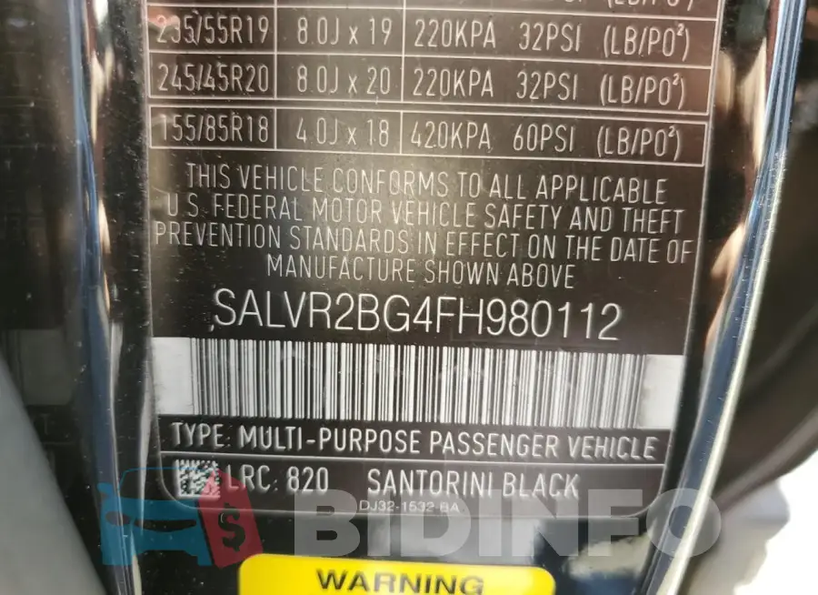 SALVR2BG4FH980112 Photo# 13
