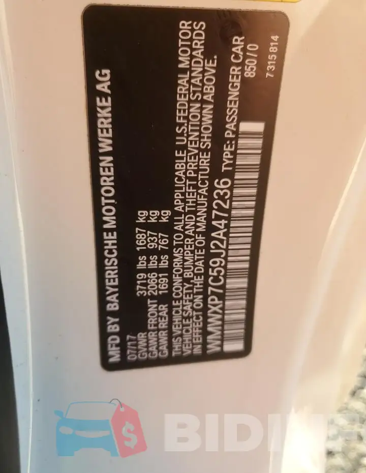 WMWXP7C59J2A47236 Photo# 12