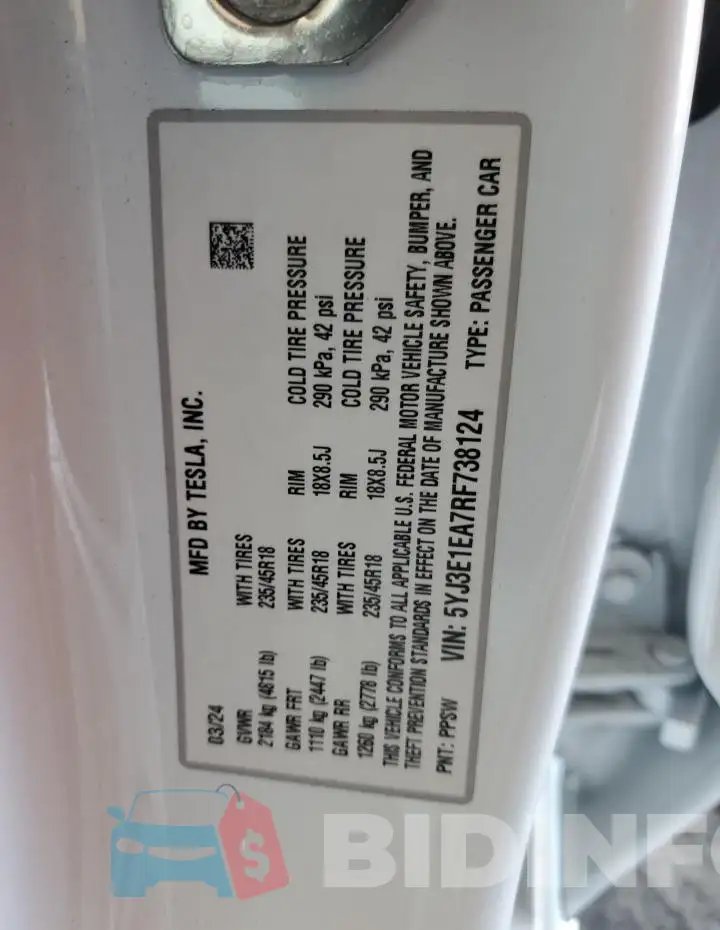 5YJ3E1EA7RF738124 Photo# 14