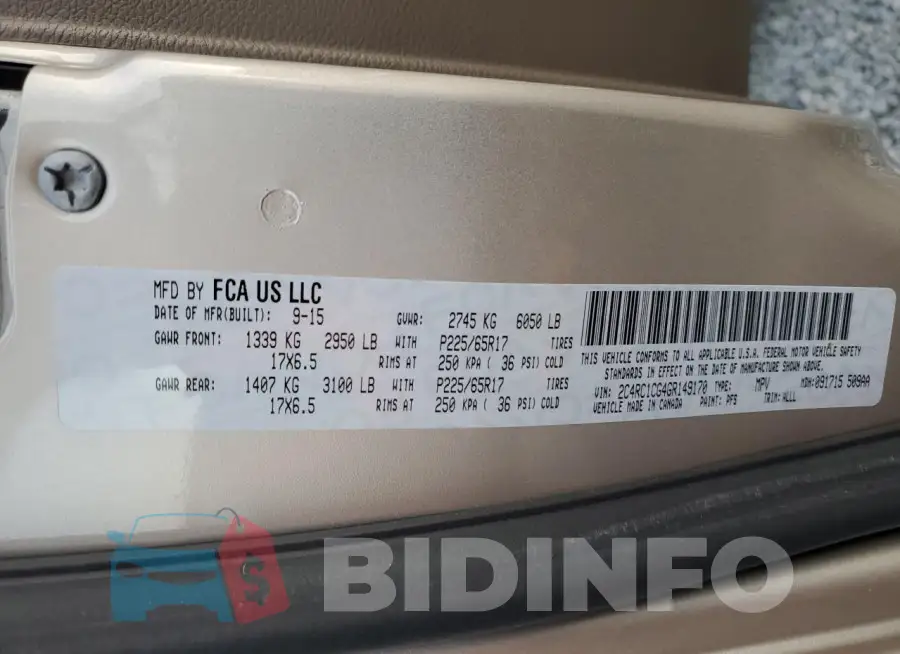2C4RC1CG4GR149170 Photo# 13