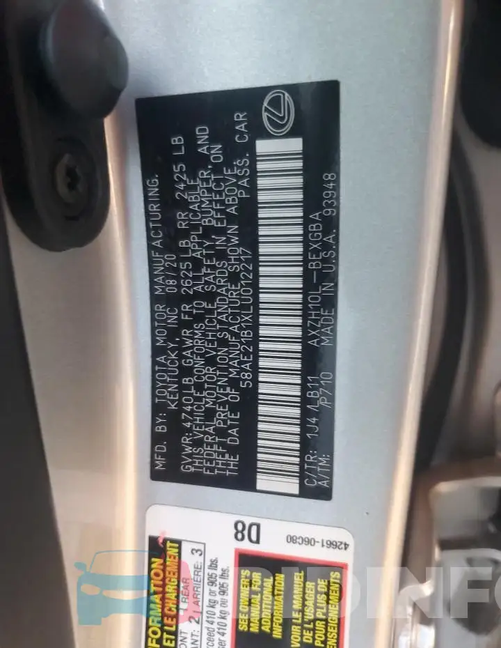 58AE21B1XLU012217 Photo# 12