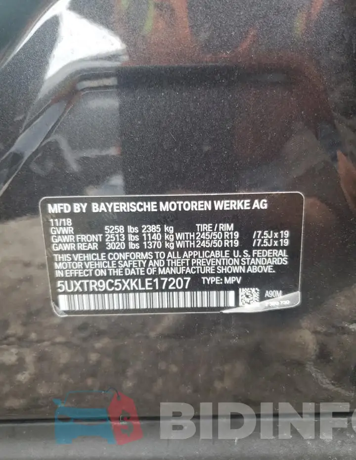 5UXTR9C5XKLE17207 Photo# 12