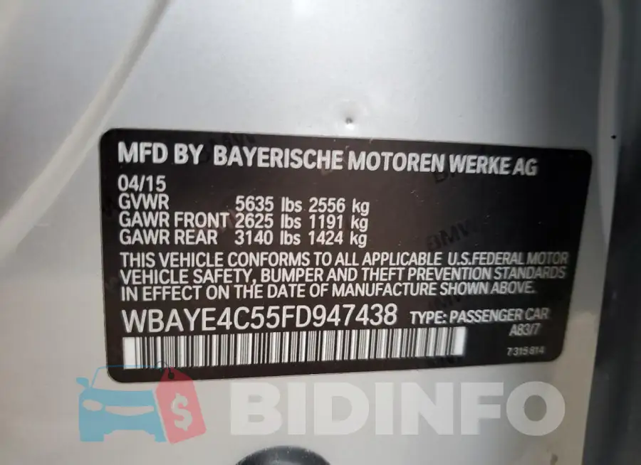 WBAYE4C55FD947438 Photo# 12