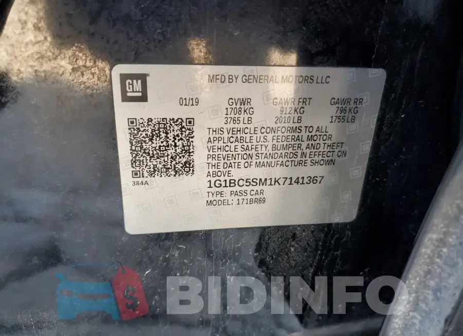 1G1BC5SM1K7141367 Photo# 12