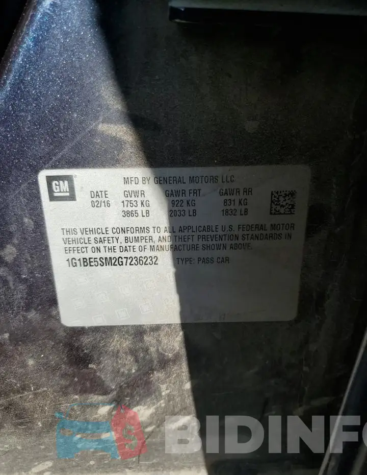 1G1BE5SM2G7236232 Photo# 12