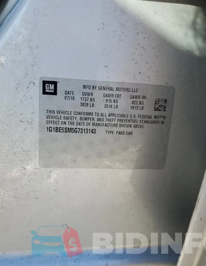 1G1BE5SM5G7313143 Photo# 12