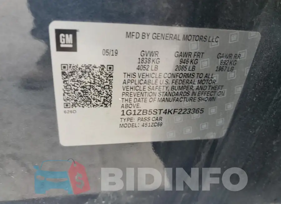 1G1ZB5ST4KF223365 Photo# 12