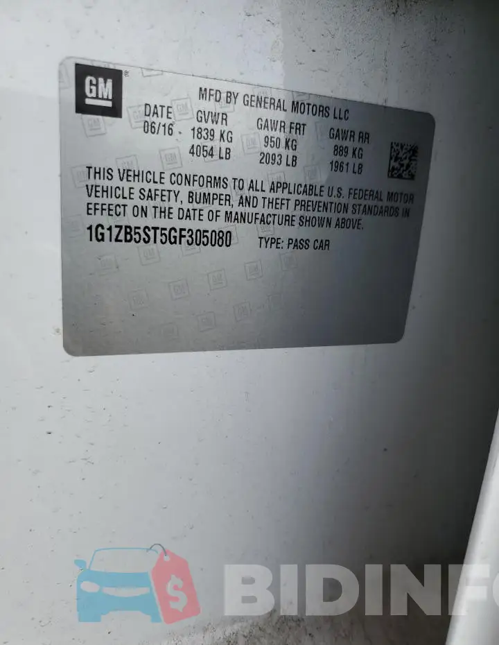1G1ZB5ST5GF305080 Photo# 12