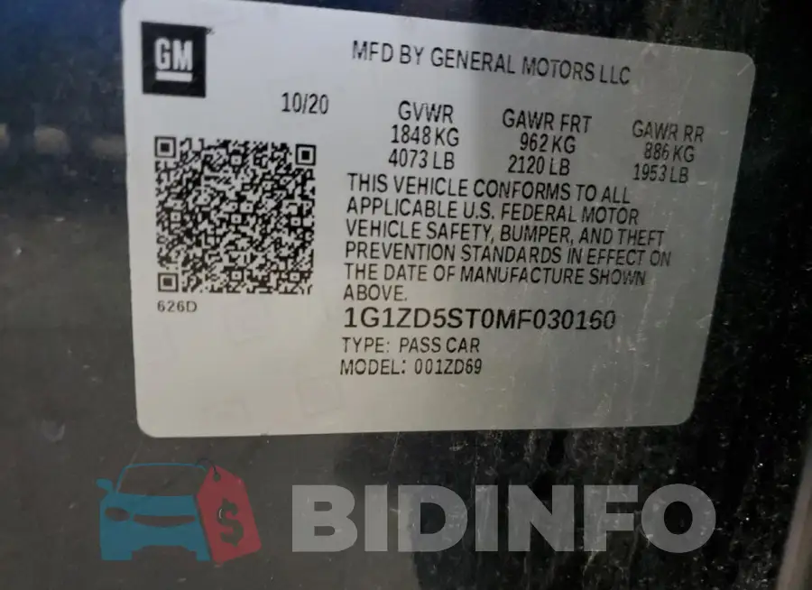 1G1ZD5ST0MF030160 Photo# 12
