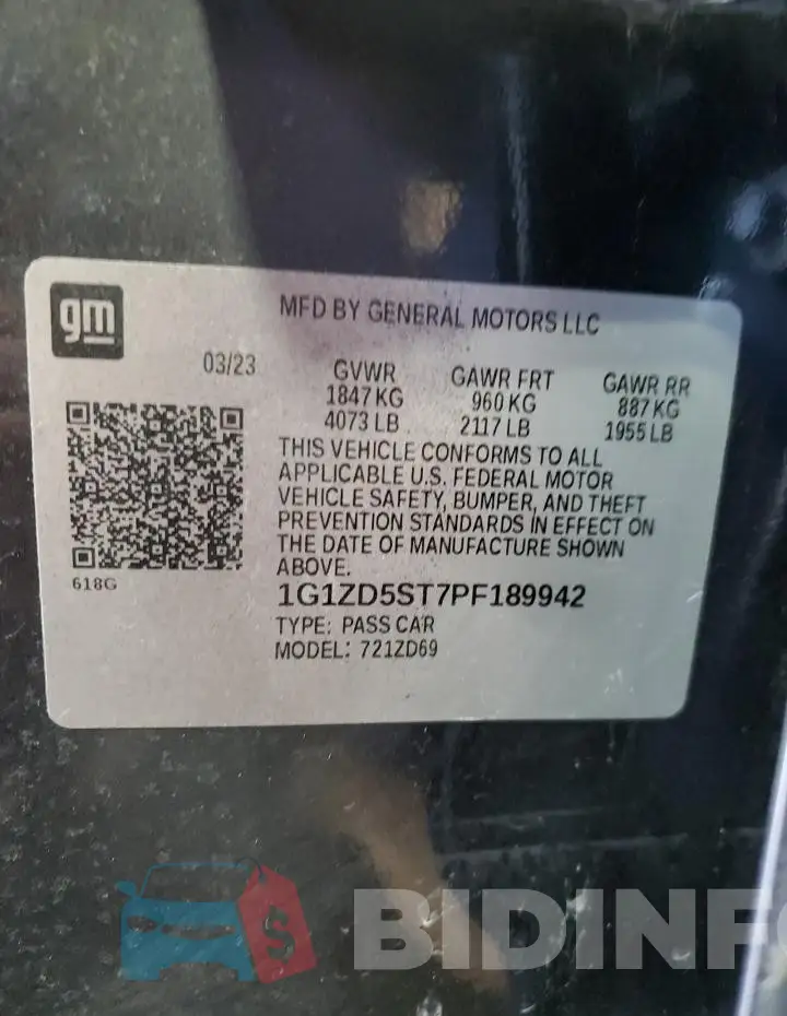 1G1ZD5ST7PF189942 Photo# 13