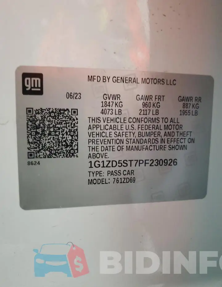 1G1ZD5ST7PF230926 Photo# 13