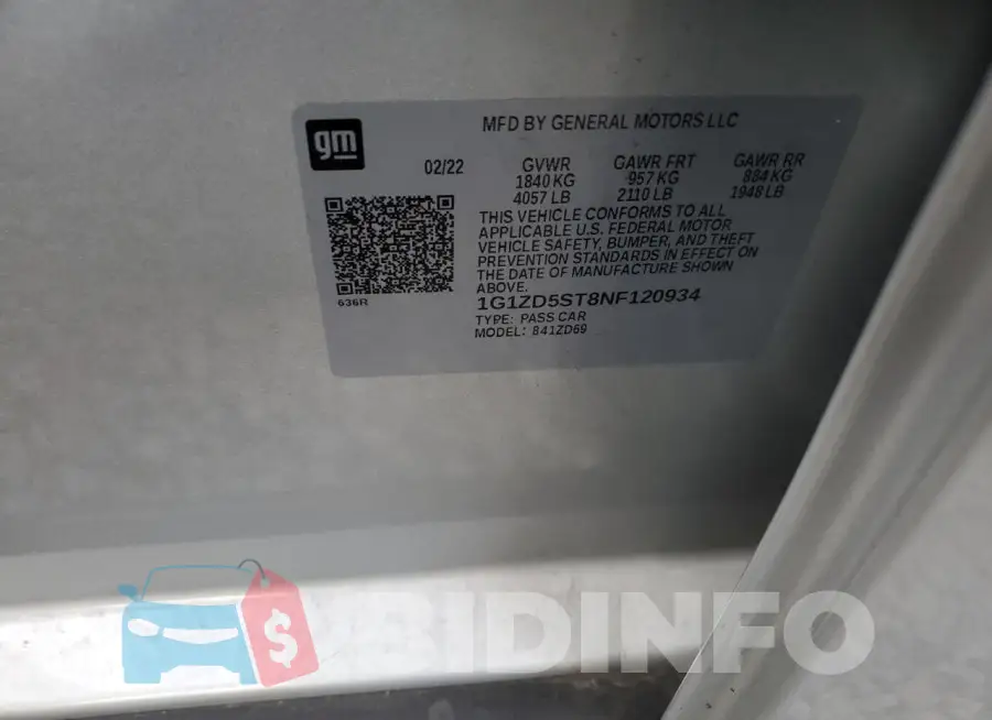 1G1ZD5ST8NF120934 Photo# 12