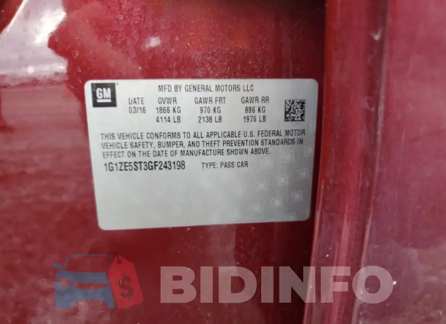 1G1ZE5ST3GF243198 Photo# 12