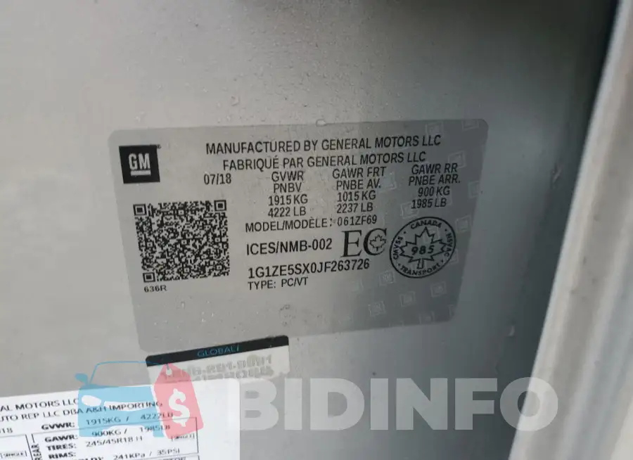 1G1ZE5SX0JF263726 Photo# 12