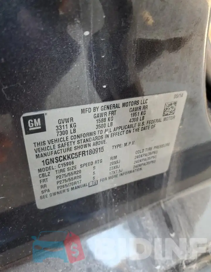1GNSCKKC5FR180915 Photo# 13