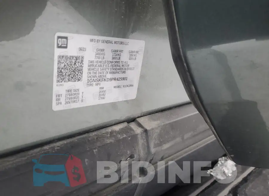 1GNSKFKD9PR425901 Photo# 14