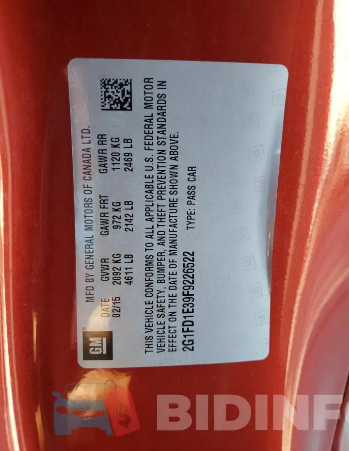 2G1FD1E39F9226522 Photo# 13