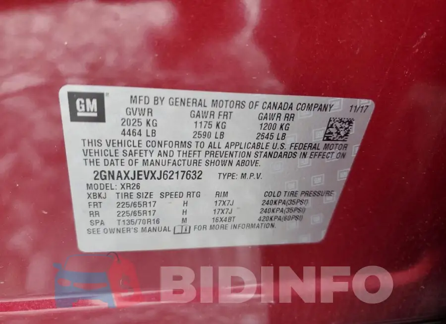 2GNAXJEVXJ6217632 Photo# 12