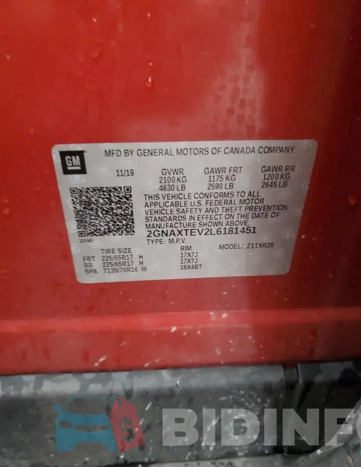 2GNAXTEV2L6181451 Photo# 13