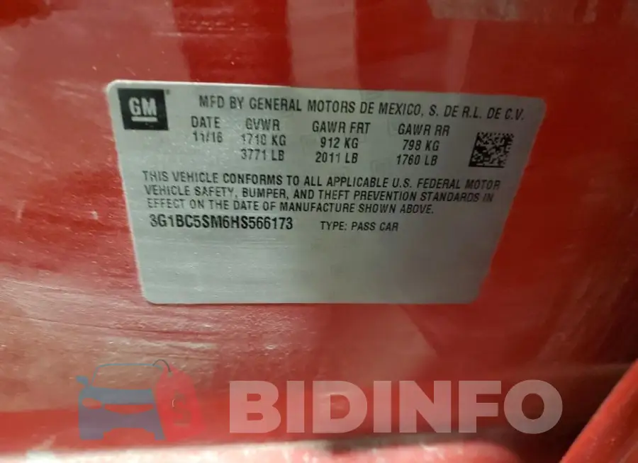 3G1BC5SM6HS566173 Photo# 12