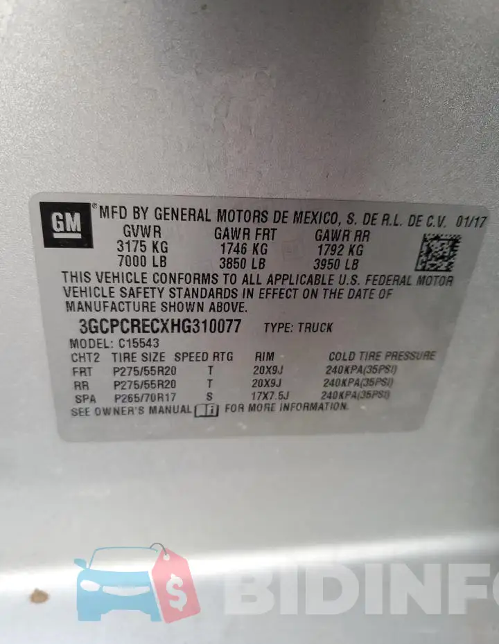 3GCPCRECXHG310077 Photo# 12