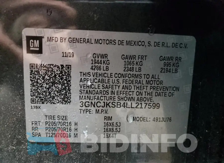 3GNCJKSB4LL217599 Photo# 13