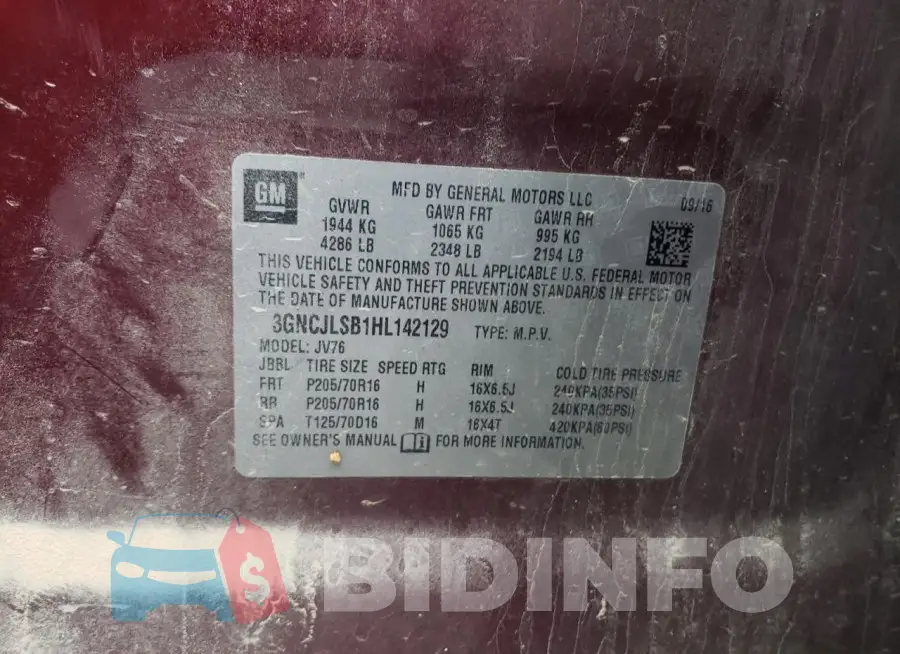 3GNCJLSB1HL142129 Photo# 13