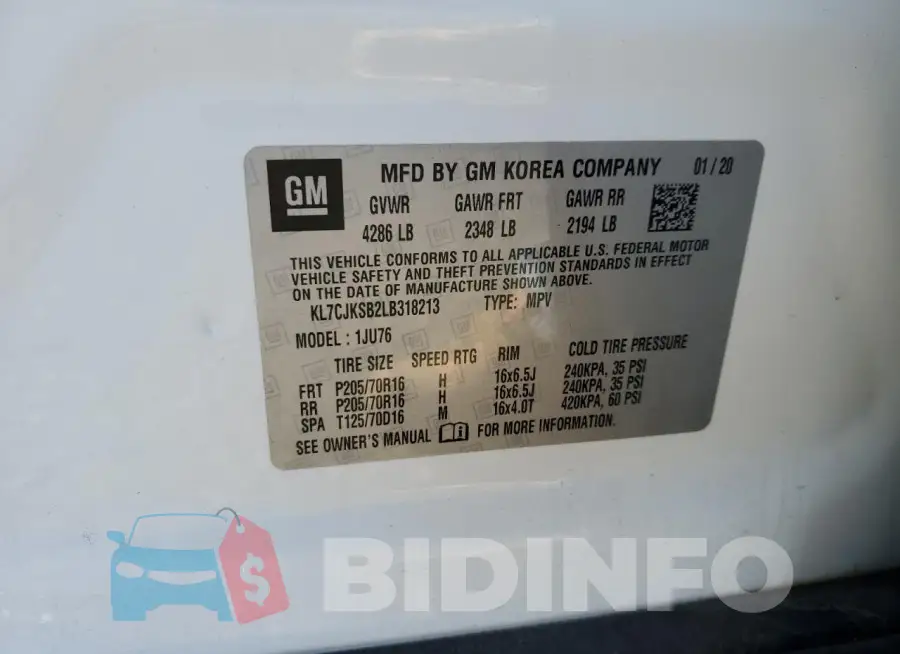 KL7CJKSB2LB318213 Photo# 13