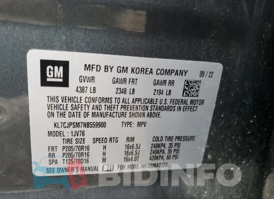 KL7CJPSM7NB559900 Photo# 14