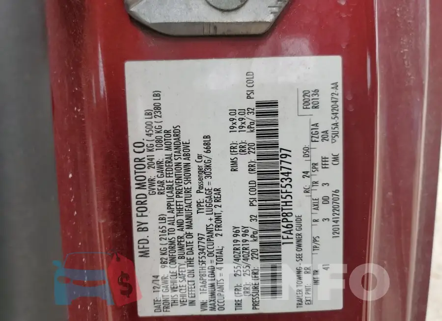 1FA6P8TH5F5347797 Photo# 13