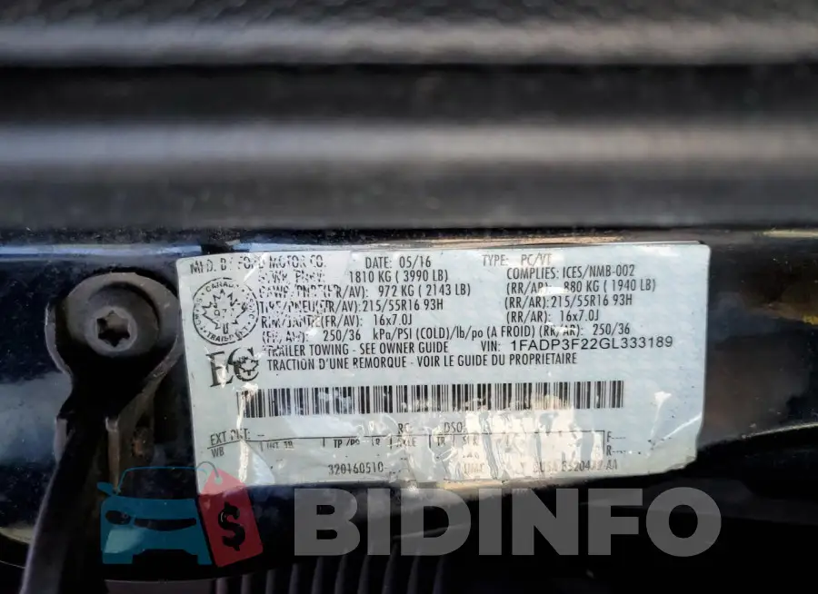 1FADP3F22GL333189 Photo# 13