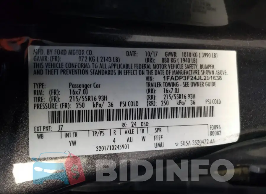 1FADP3F24JL201638 Photo# 12