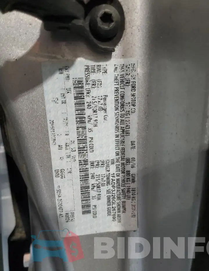 1FADP3J26GL267690 Photo# 12