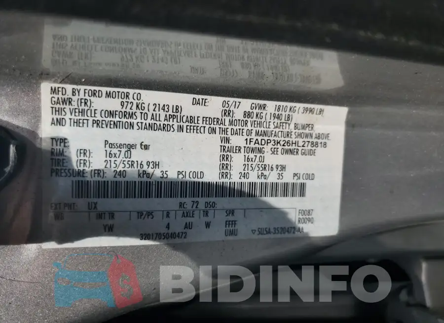 1FADP3K26HL278818 Photo# 14