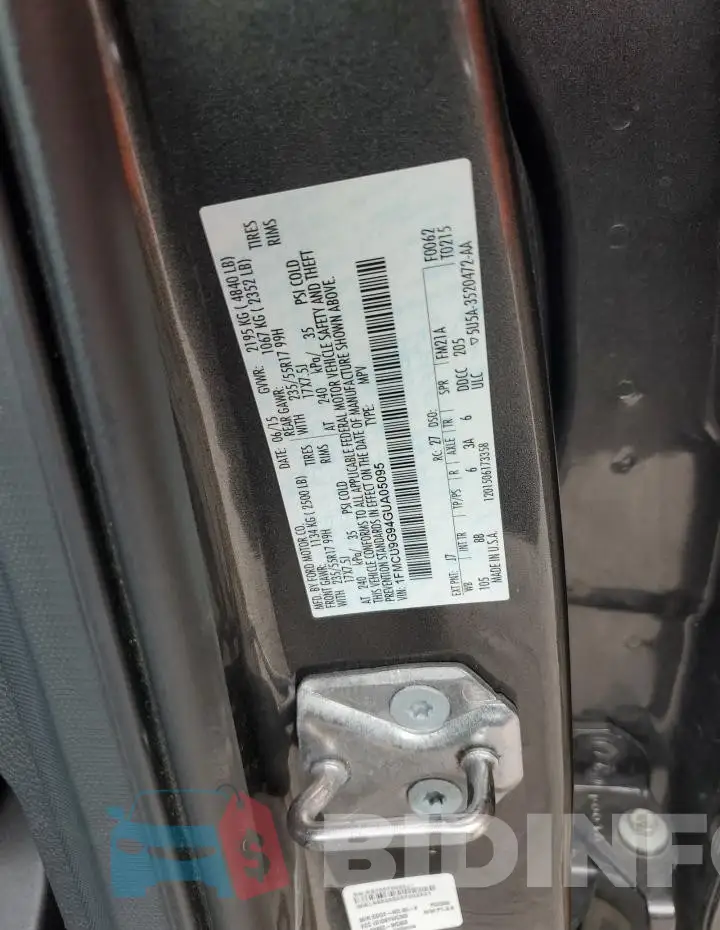 1FMCU9G94GUA05095 Photo# 13