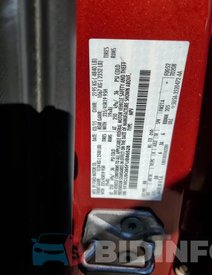 1FMCU9G95FUB86528 Photo# 12