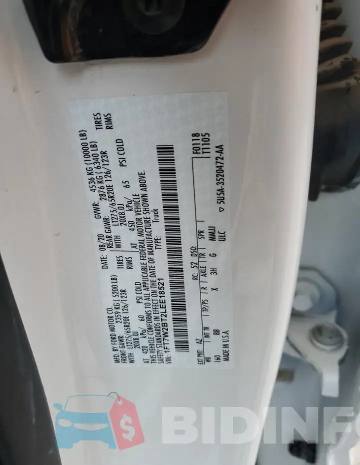 1FT7W2BT2LEE18521 Photo# 12