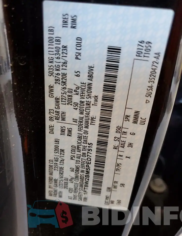 1FT8W2BM5PED77515 Photo# 12