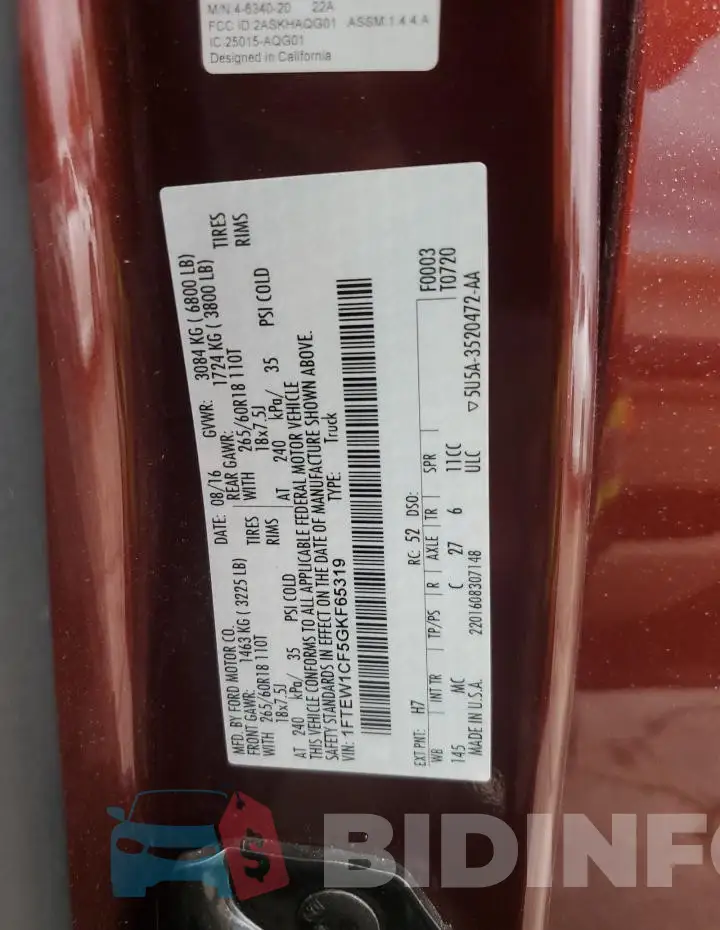 1FTEW1CF5GKF65319 Photo# 12