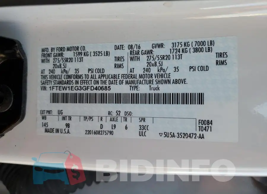 1FTEW1EG3GFD40685 Photo# 12