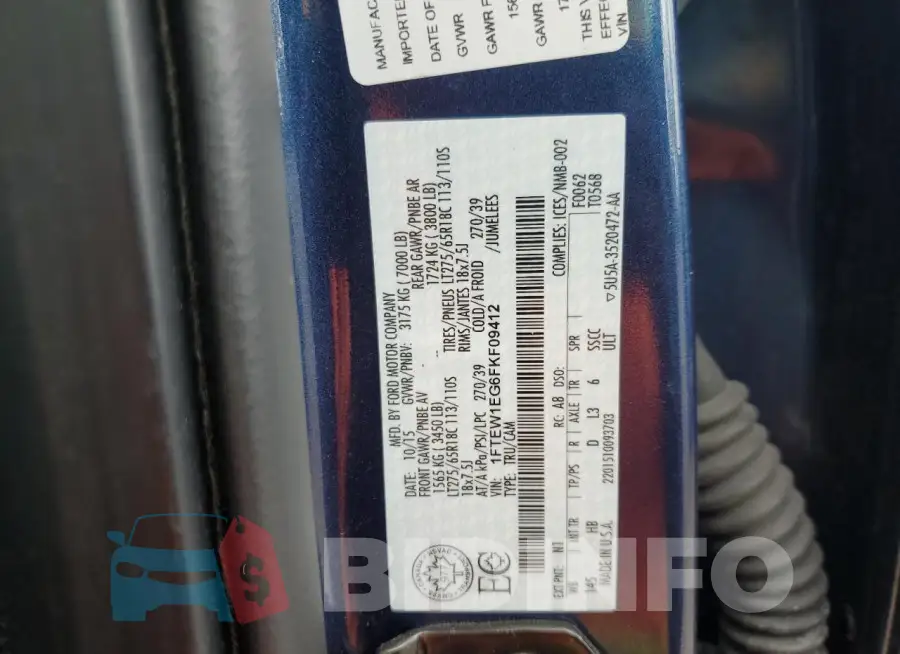 1FTEW1EG6FKF09412 Photo# 12