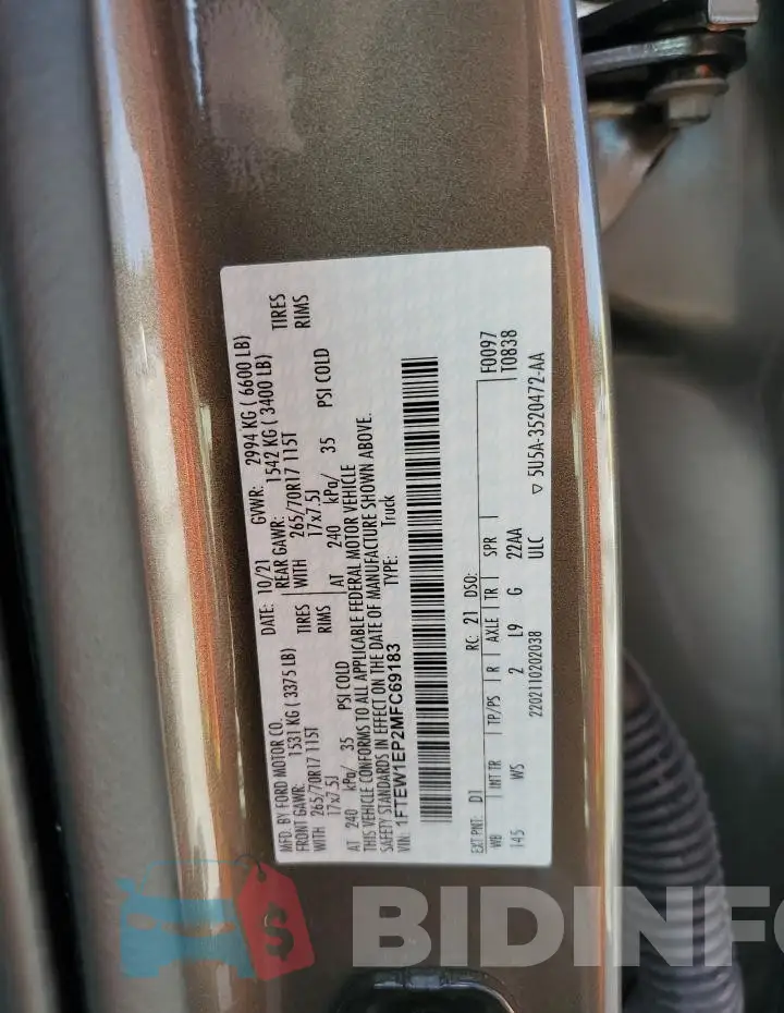 1FTEW1EP2MFC69183 Photo# 13