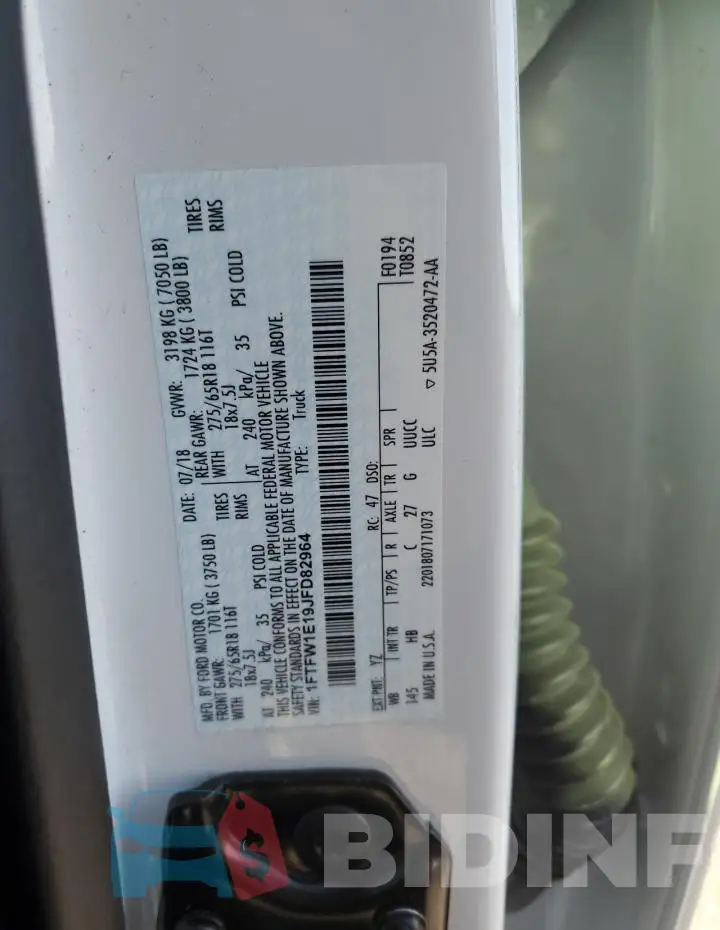 1FTFW1E19JFD82964 Photo# 12