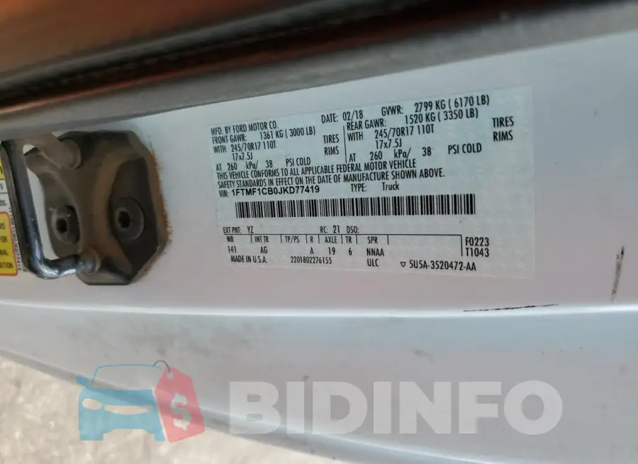 1FTMF1CB0JKD77419 Photo# 12