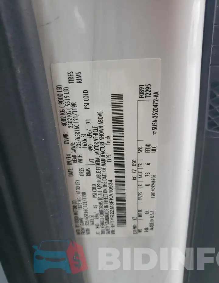 1FTYR2ZM3FKA10934 Photo# 13