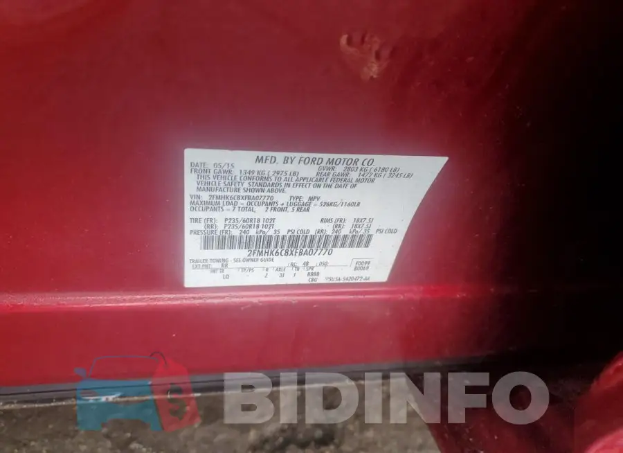 2FMHK6C8XFBA07770 Photo# 14