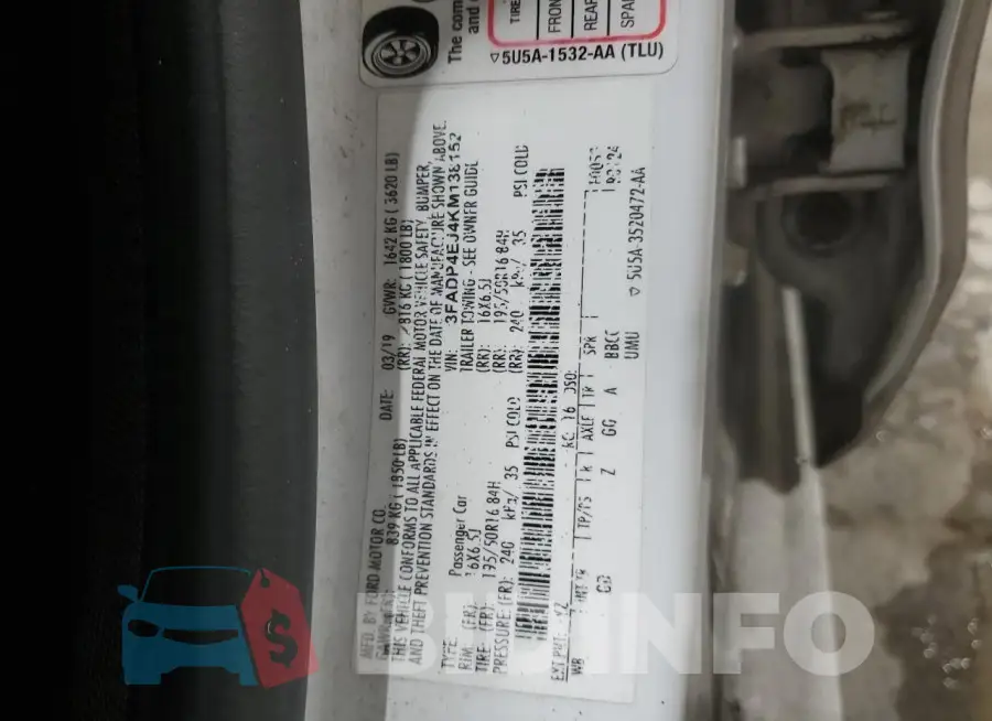3FADP4EJ4KM138152 Photo# 14