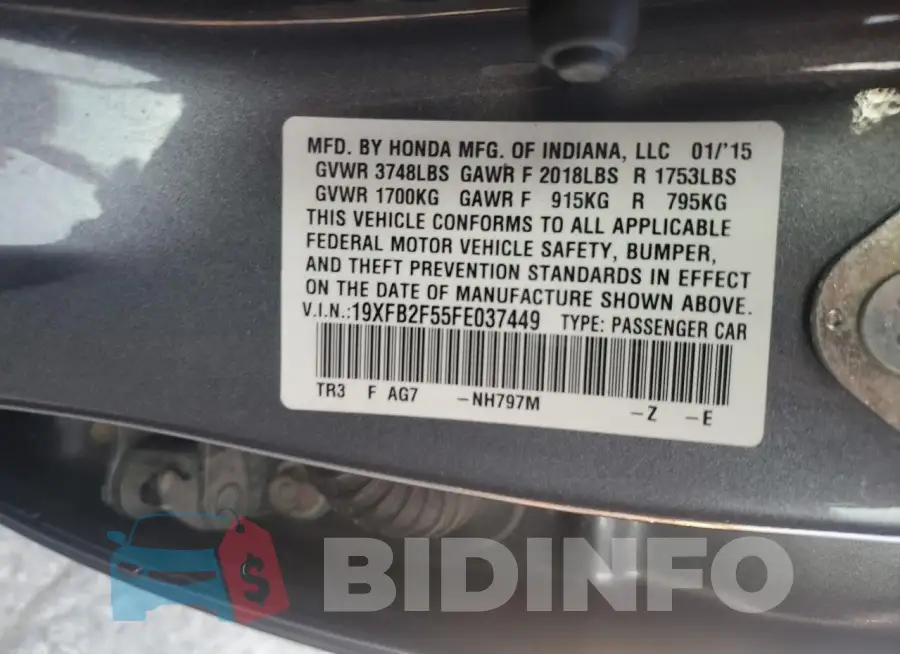 19XFB2F55FE037449 Photo# 12