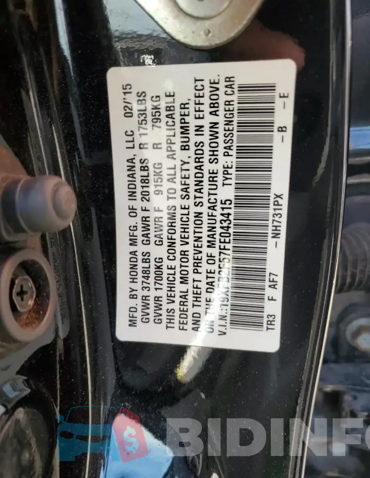 19XFB2F57FE043415 Photo# 12